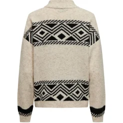 ONLY dame strik ONLVICTORIA - Pumice Stone BLACK JACQUARD