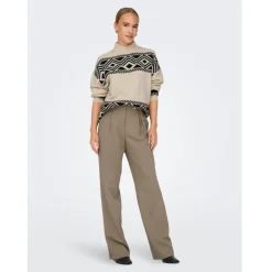 ONLY dame strik ONLVICTORIA - Pumice Stone BLACK JACQUARD