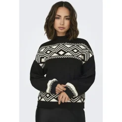 ONLY dame strik ONLVICTORIA - Black PUMICE STONE JACQUARD