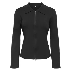 Only dame strik polo cardigan ONLANDREA - Black
