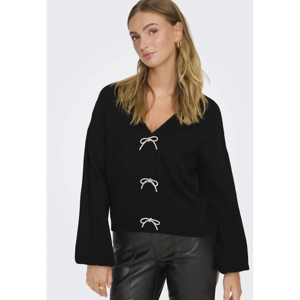 Only dame strik trøje ONLDONNA - Black