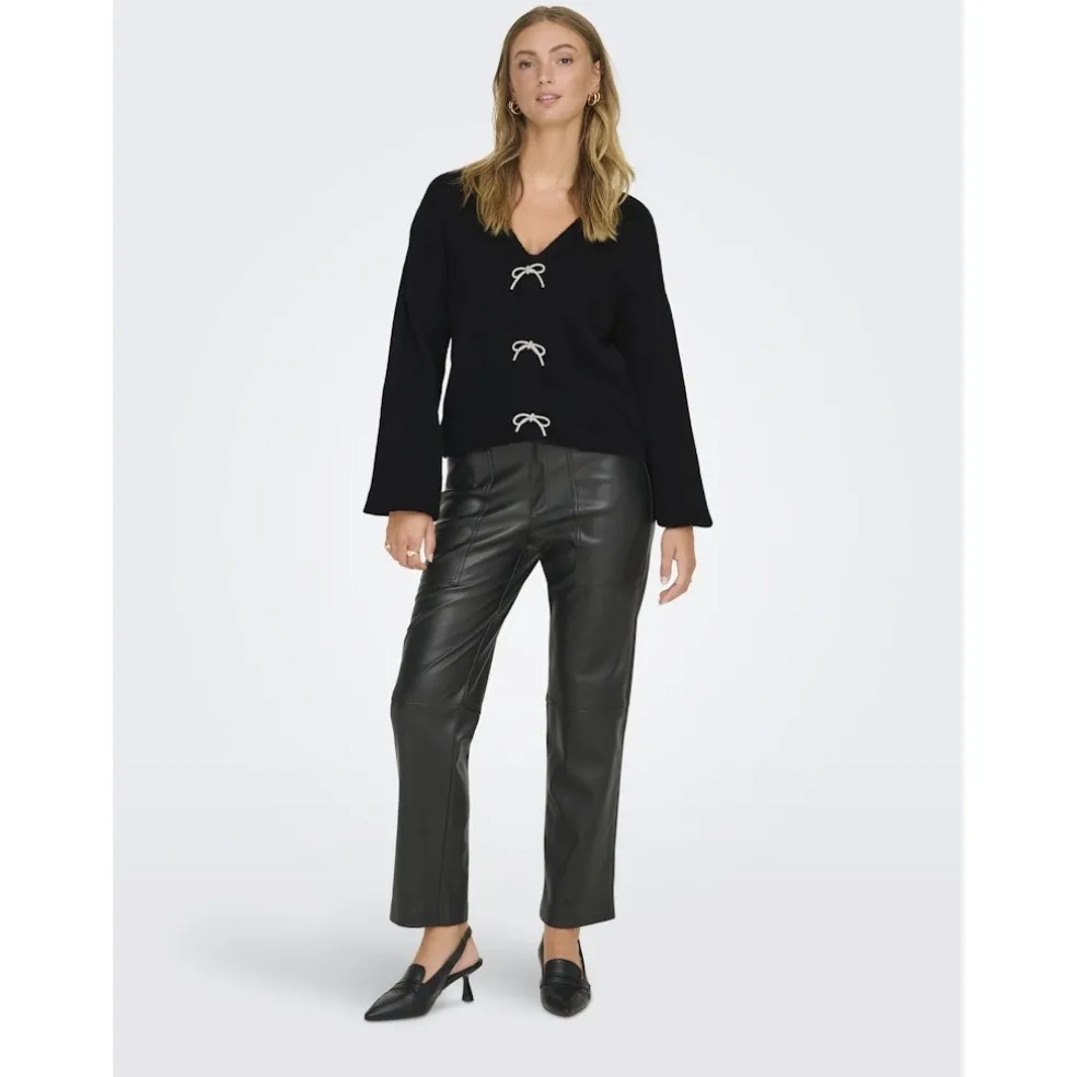 Only dame strik trøje ONLDONNA - Black