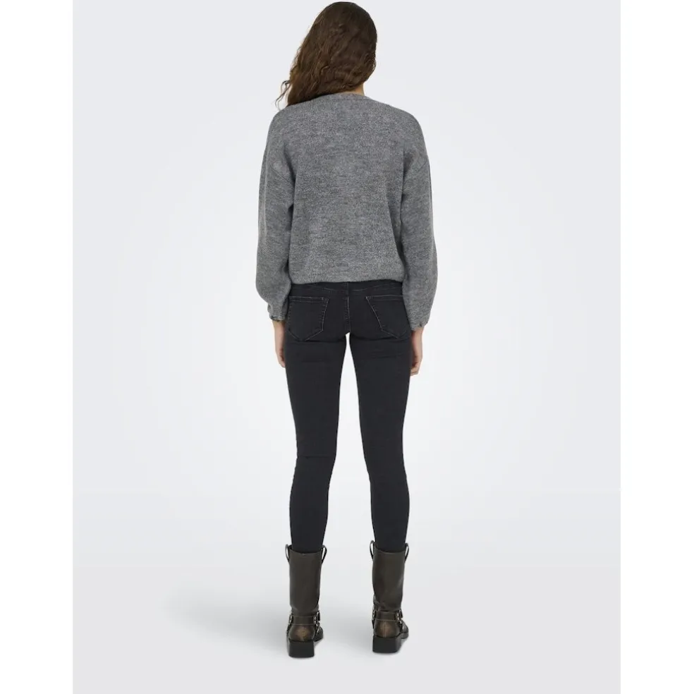 Only dame strik trøje ONLDONNA - Medium grey melange