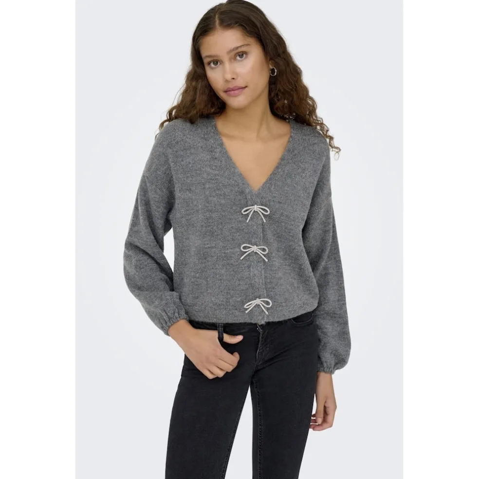 Only dame strik trøje ONLDONNA - Medium grey melange