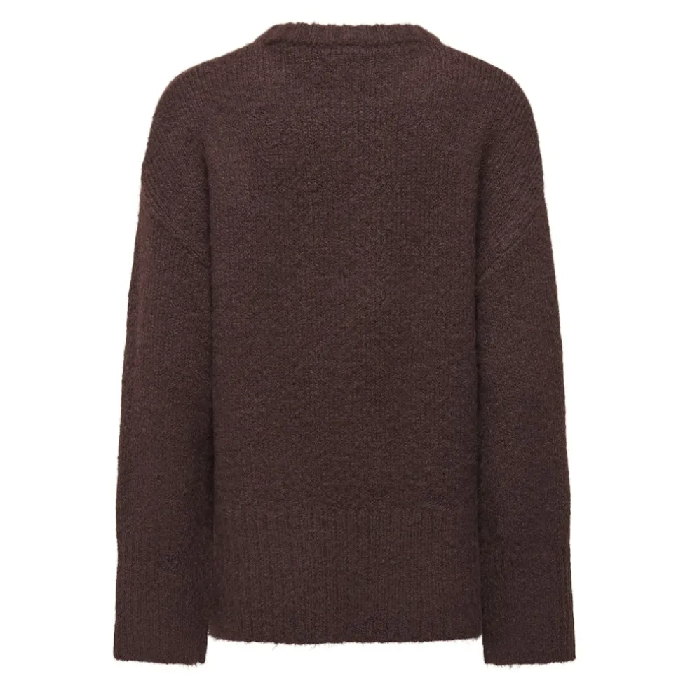 Only dame strik trøje ONLMAGGIE - Seal Brown