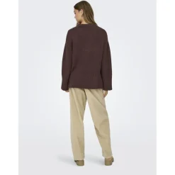 Only dame strik trøje ONLMAGGIE - Seal Brown