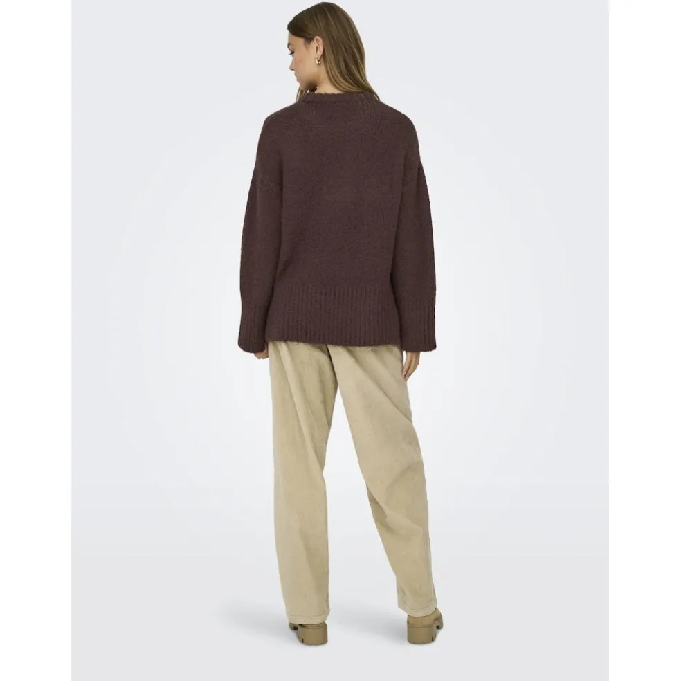 Only dame strik trøje ONLMAGGIE - Seal Brown