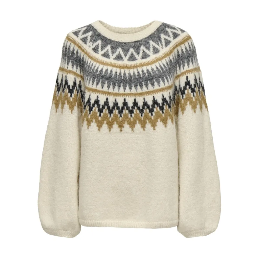 Only dame striktrøje ONLREYKJA - Whitecap