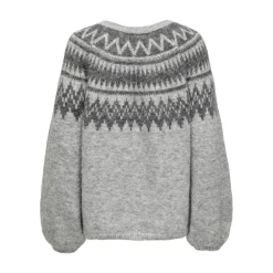 Only dame striktrøje ONLREYKJA - Light Grey Melange