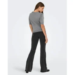 ONLY DAME STRIKTRØJE ONLVENICE - Light Grey Melange White Pearls