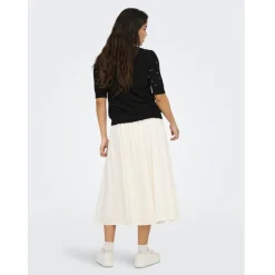 ONLY DAME STRIKTRØJE ONLVENICE - Black White Pearls