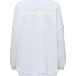 ONLY dame sweatshirt ONLDAZE - Light Grey Melange New york