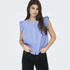 ONLY dame top ONLAMANDA - Coronet Blue WHITE
