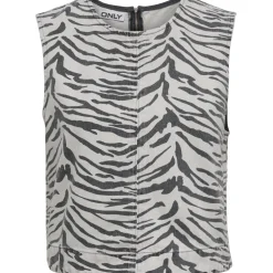 ONLY dame top ONLDORSI - Light Grey Denim ZEBRA