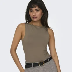 ONLY dame top ONLEA - Walnut