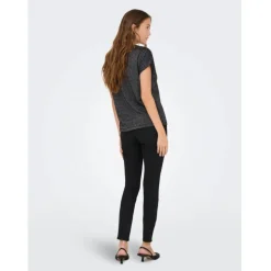 ONLY DAME TOP ONLMOSTER - Black Silver lurex