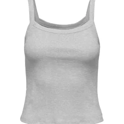 ONLY dame top ONLVIRA - Light Grey Melange
