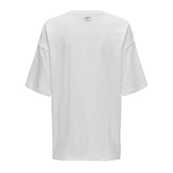 ONLY dame t-shirt ONLCASSIE - Light Grey Melange Social + labels brooklyn