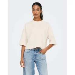 ONLY DAME T-SHIRT ONLDASIE - Gardenia