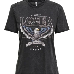 ONLY dame t-shirt ONLLUCY - Black Lover