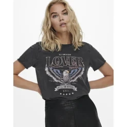 ONLY dame t-shirt ONLLUCY - Black Lover
