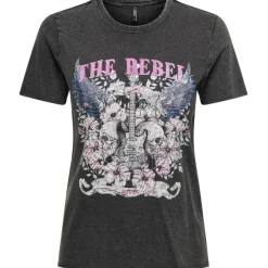 ONLY dame t-shirt ONLLUCY - Black The rebel