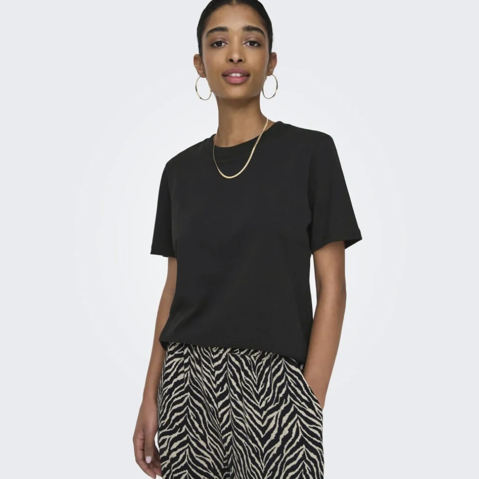 ONLY dame t-shirt ONLMONJA - Black