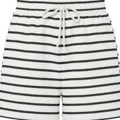 PCCHILLI dame shorts PCCHILLI - Cloud Dancer Stripes BLACK