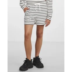 PCCHILLI dame shorts PCCHILLI - Cloud Dancer Stripes BLACK