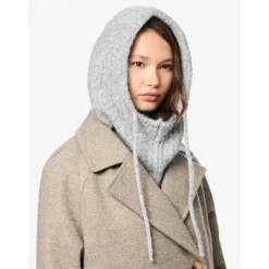 PIECES dame balaclava PCNAMBI - Light Grey Melange