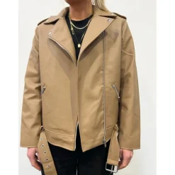 PIECES dame biker jakke PCHAYDEN - Tigers Eye