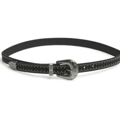 PIECES dame bælte PCARRAN - Black Silver trim