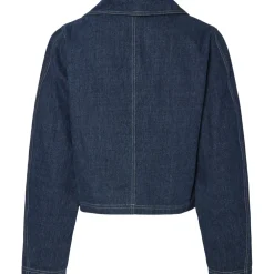 PIECES dame bluse PCFABIA - Dark Blue Denim