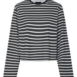 PIECES dame bluse PCFIONA - Black Bright White