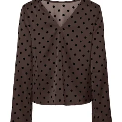 Pieces dame bluse PCJYTTA - Hot Fudge