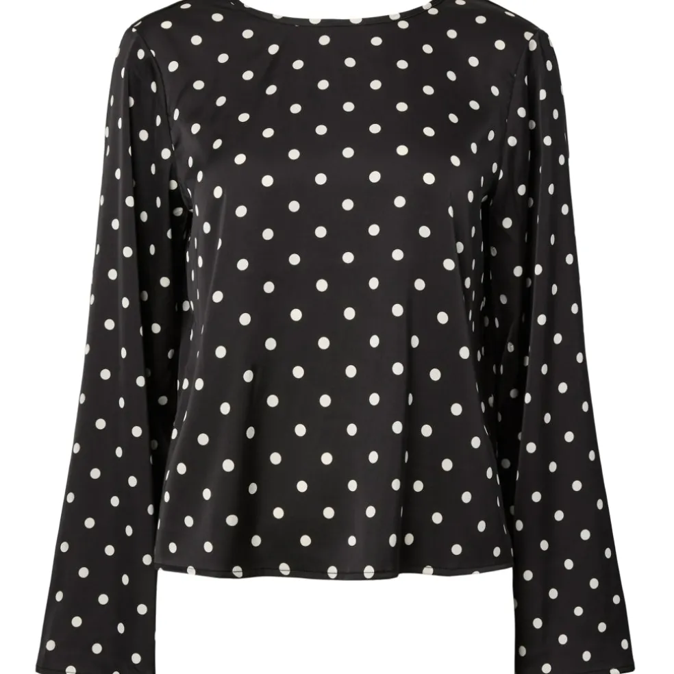 Pieces dame bluse PCJYTTA - Black White Dots
