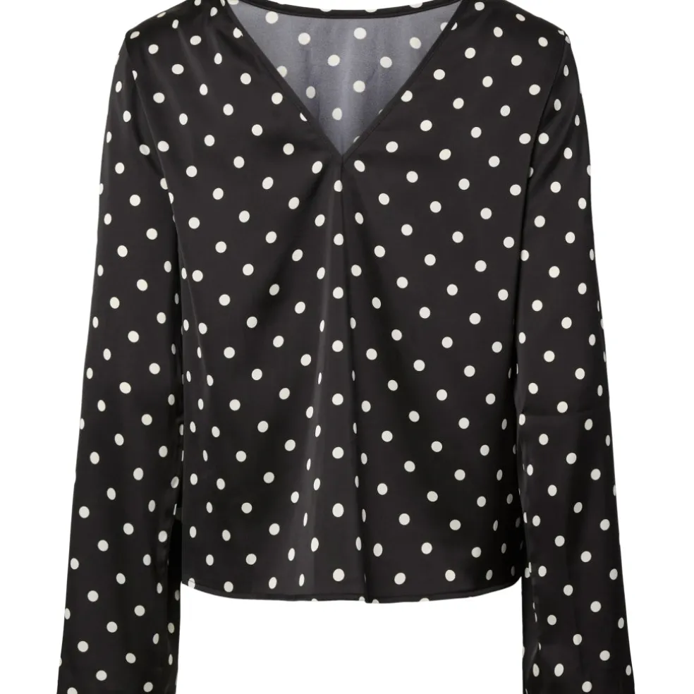 Pieces dame bluse PCJYTTA - Black White Dots