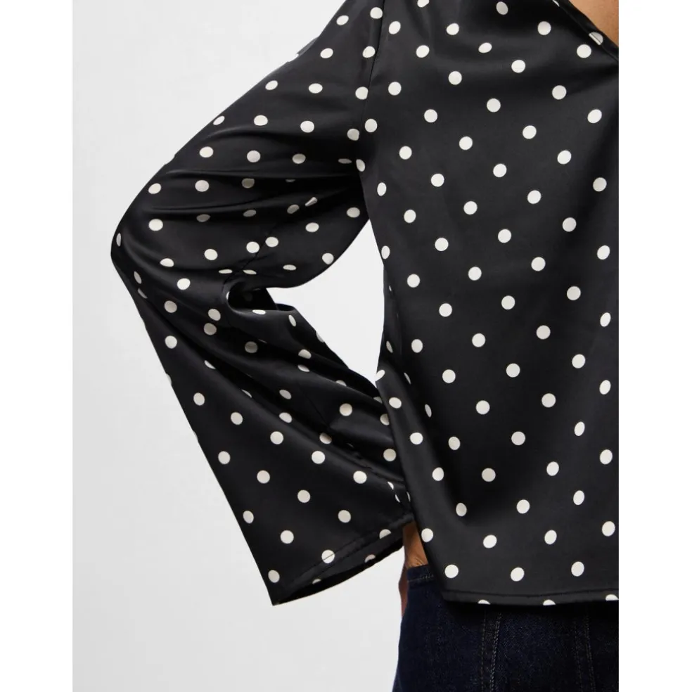 Pieces dame bluse PCJYTTA - Black White Dots