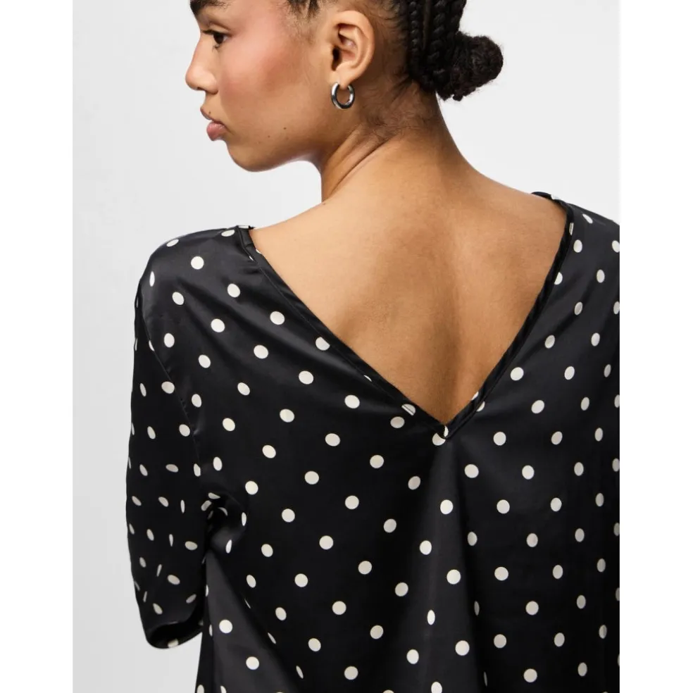 Pieces dame bluse PCJYTTA - Black White Dots