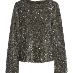 PIECES dame bluse PCKAM - Morel Silver sequins