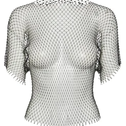 PIECES dame bluse PCMILLE - Black RHINE STONE