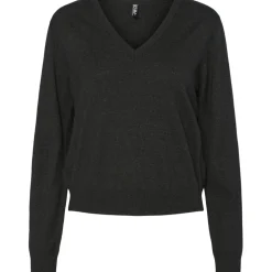 PIECES dame bluse PCNATALIE - Dark grey melange