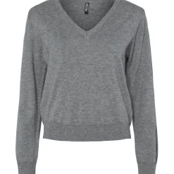 PIECES dame bluse PCNATALIE - Medium grey melange