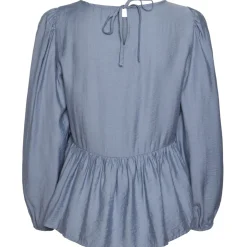 PIECES dame bluse PCNIKO - Faded denim