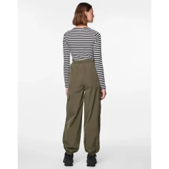 PIECES dame bukser PCANNA - Deep Lichen Green