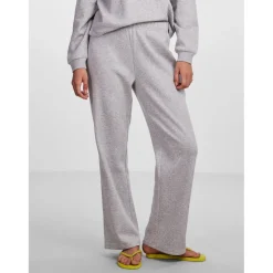 PIECES dame bukser PCCHILLI - Light Grey Melange