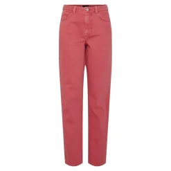 PIECES dame bukser PCFRIA - High Risk Red Washed