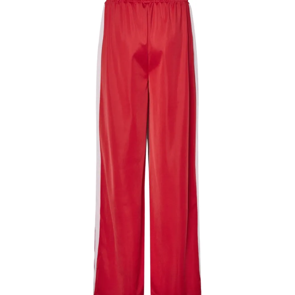 PIECES dame bukser PCGRACE - High Risk Red Pink-a-boo stripe