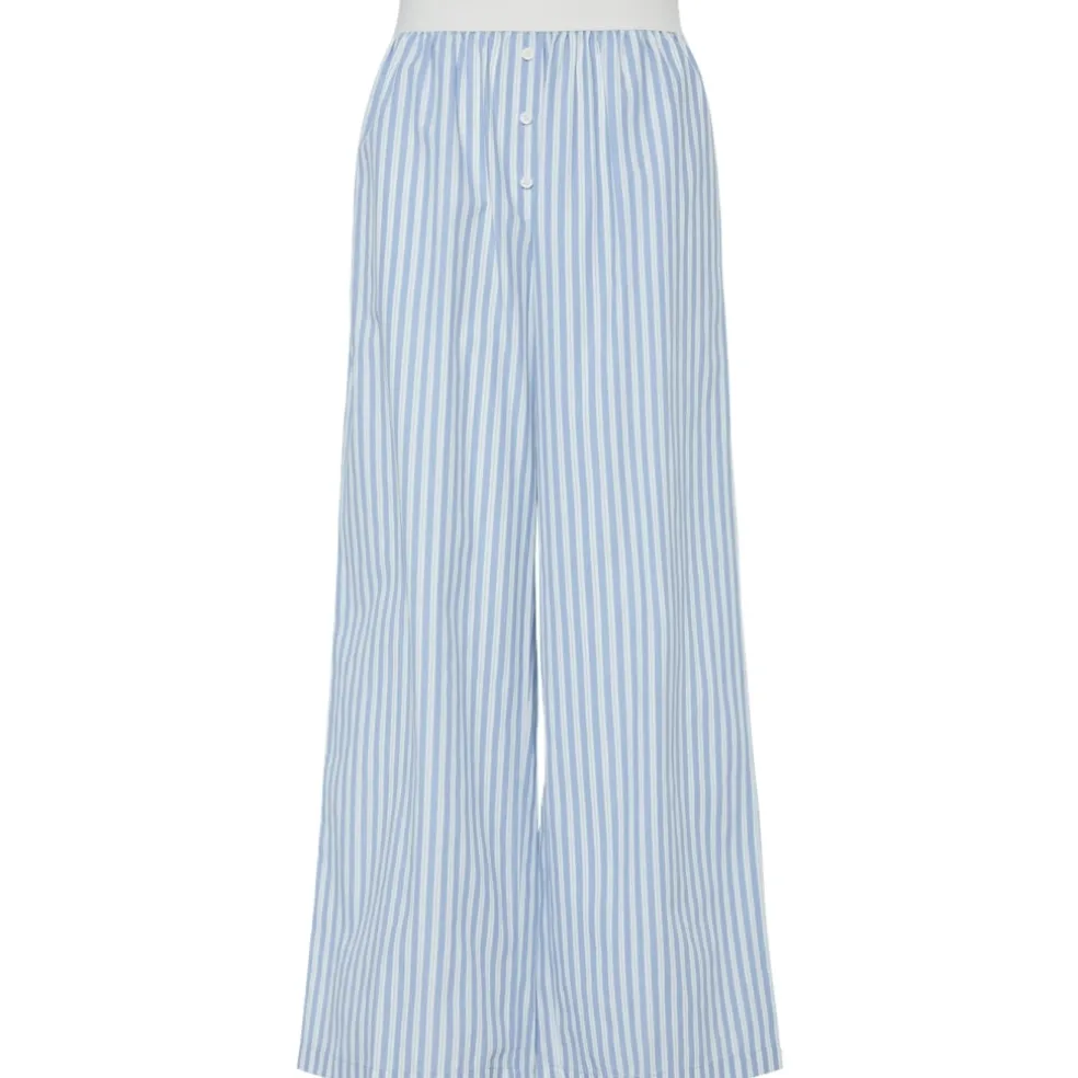 Pieces dame bukser PCHARPER - Cornflower Blue Stripes