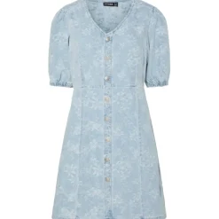 PIECES DAME DENIMKJOLE PCFELINE - Light Blue Denim